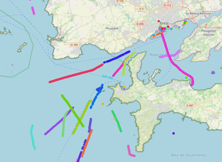 Affichage par bateau Affichage des traces AIS dans QGis
